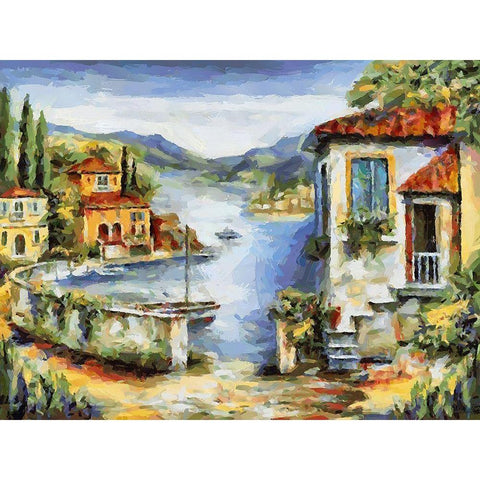 Memories of Italy I Black Modern Wood Framed Art Print with Double Matting by Medeiros, Celito