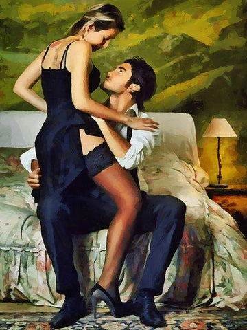 After the Dance Black Ornate Wood Framed Art Print with Double Matting by Medeiros, Celito