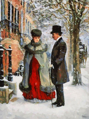 Old Times I Black Ornate Wood Framed Art Print with Double Matting by Medeiros, Celito