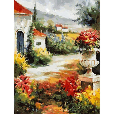 Countryside in Italy White Modern Wood Framed Art Print by Medeiros, Celito