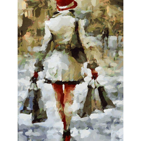 Going home from Shopping Gold Ornate Wood Framed Art Print with Double Matting by Medeiros, Celito