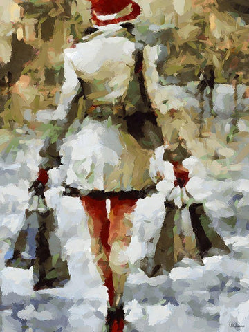 Going home from Shopping Black Ornate Wood Framed Art Print with Double Matting by Medeiros, Celito