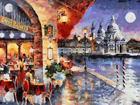 Memories of Venice I Black Ornate Wood Framed Art Print with Double Matting by Medeiros, Celito