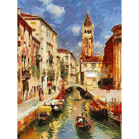 Memories of Venice II White Modern Wood Framed Art Print by Medeiros, Celito