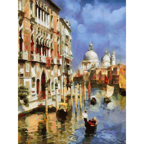 Memories of Venice IV White Modern Wood Framed Art Print by Medeiros, Celito