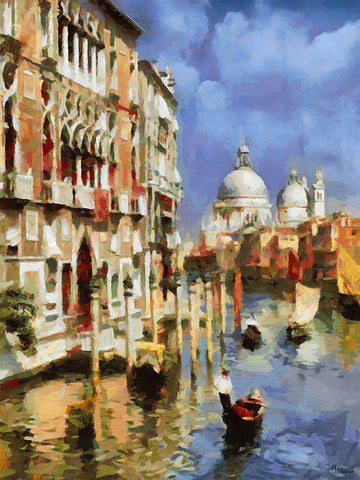 Memories of Venice IV White Modern Wood Framed Art Print with Double Matting by Medeiros, Celito