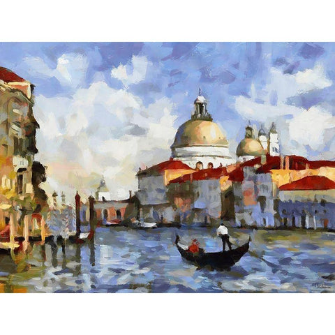 Memories of Venice V White Modern Wood Framed Art Print by Medeiros, Celito