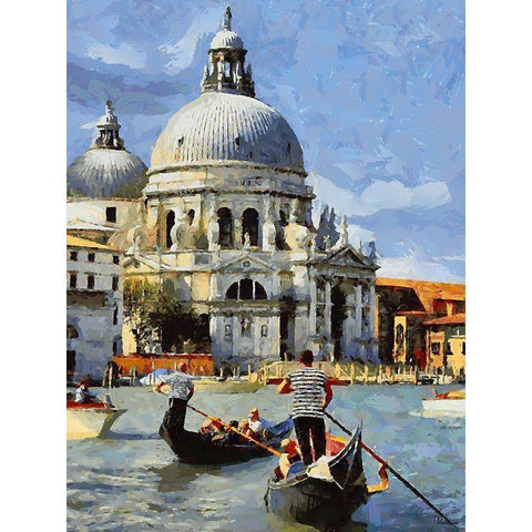 Memories of Venice VI Black Modern Wood Framed Art Print with Double Matting by Medeiros, Celito