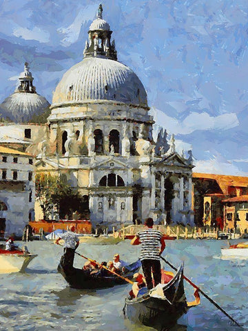 Memories of Venice VI White Modern Wood Framed Art Print with Double Matting by Medeiros, Celito