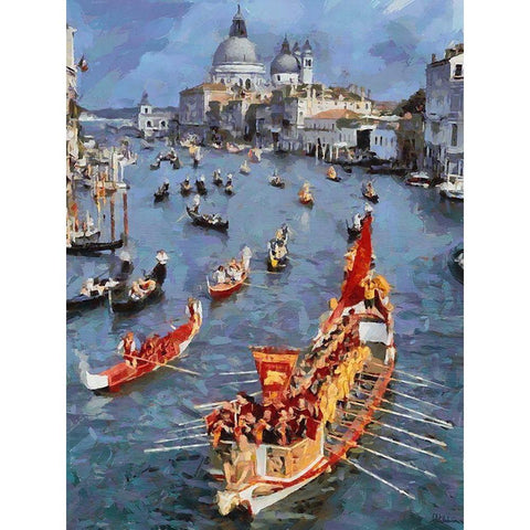 Memories of Venice VII Black Modern Wood Framed Art Print with Double Matting by Medeiros, Celito