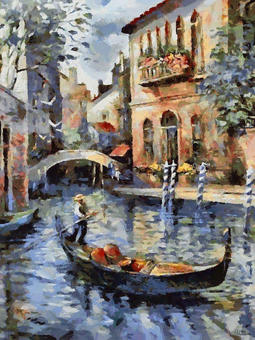 Memories of Venice VIII White Modern Wood Framed Art Print with Double Matting by Medeiros, Celito