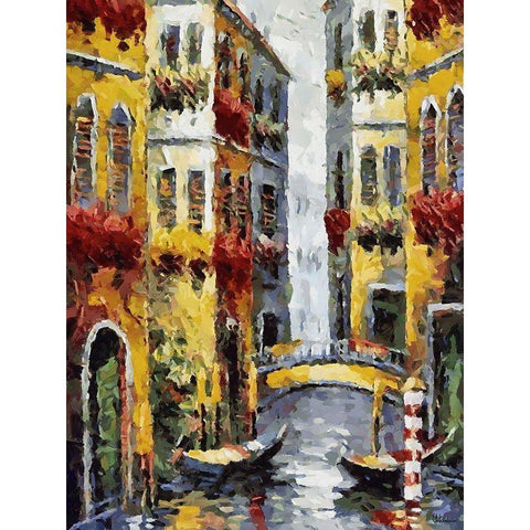 Memories of Venice IX Black Modern Wood Framed Art Print with Double Matting by Medeiros, Celito