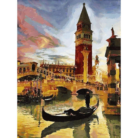 Memories of Venice X White Modern Wood Framed Art Print by Medeiros, Celito