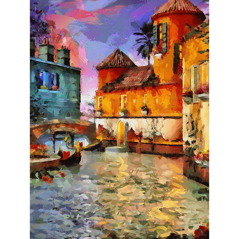 Memories of Venice XVI White Modern Wood Framed Art Print by Medeiros, Celito