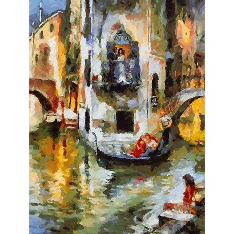 Memories of Venice XVII Gold Ornate Wood Framed Art Print with Double Matting by Medeiros, Celito