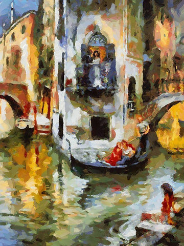 Memories of Venice XVII White Modern Wood Framed Art Print with Double Matting by Medeiros, Celito