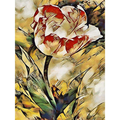 Tulip other way Black Modern Wood Framed Art Print by Medeiros, Celito