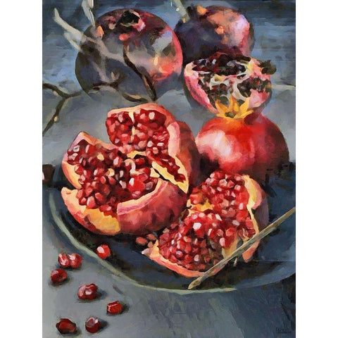 Pomegranate Gold Ornate Wood Framed Art Print with Double Matting by Medeiros, Celito