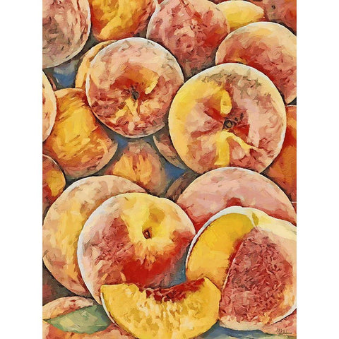 Peaches Gold Ornate Wood Framed Art Print with Double Matting by Medeiros, Celito