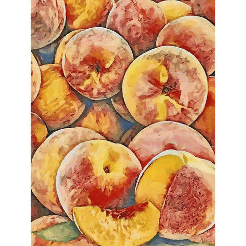 Peaches Black Modern Wood Framed Art Print with Double Matting by Medeiros, Celito