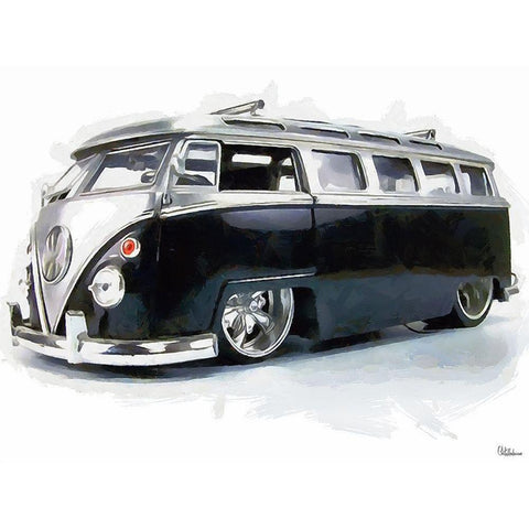 Good Old VW Van III Black Modern Wood Framed Art Print by Medeiros, Celito