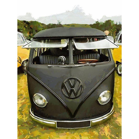 Good Old VW Van VIII White Modern Wood Framed Art Print by Medeiros, Celito