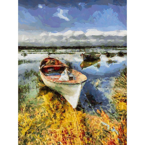 Old Boat III Gold Ornate Wood Framed Art Print with Double Matting by Medeiros, Celito