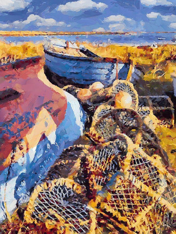 Old Boat VI White Modern Wood Framed Art Print with Double Matting by Medeiros, Celito