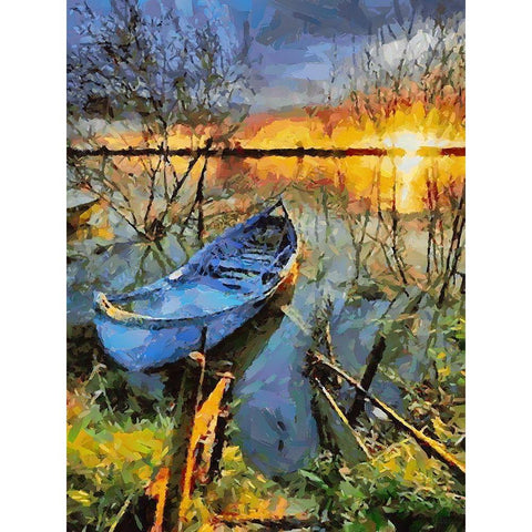 Old Boat VII Black Modern Wood Framed Art Print with Double Matting by Medeiros, Celito