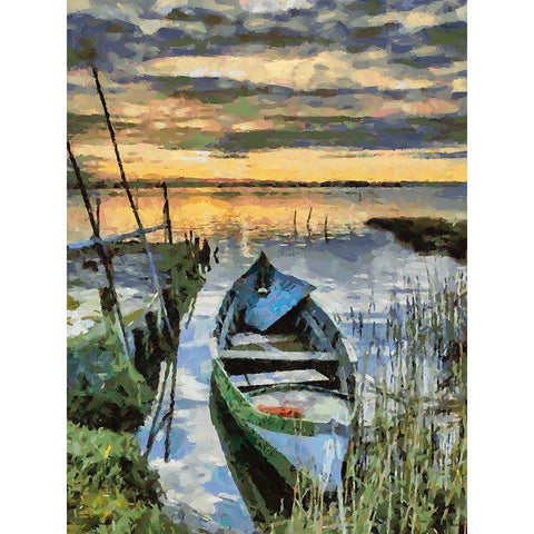 Old Boat VIII Black Modern Wood Framed Art Print with Double Matting by Medeiros, Celito