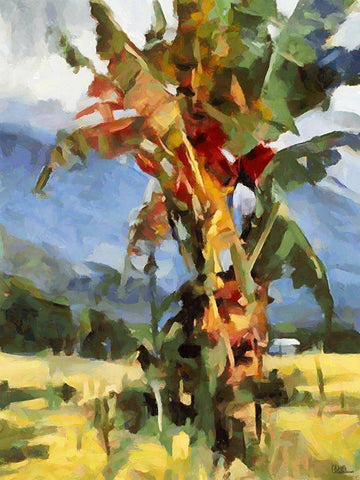 Banana Tree II Black Ornate Wood Framed Art Print with Double Matting by Medeiros, Celito