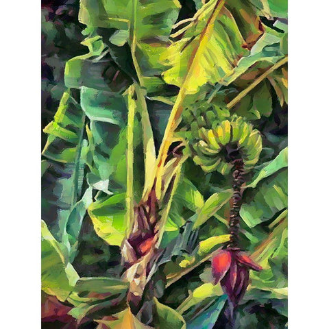 Banana Tree IV White Modern Wood Framed Art Print by Medeiros, Celito