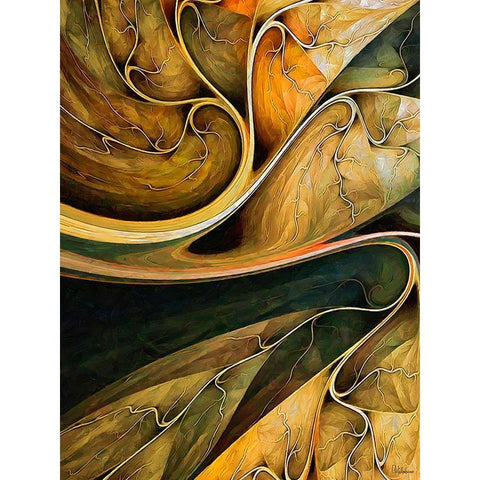 Abstract Waves VI Black Modern Wood Framed Art Print with Double Matting by Medeiros, Celito