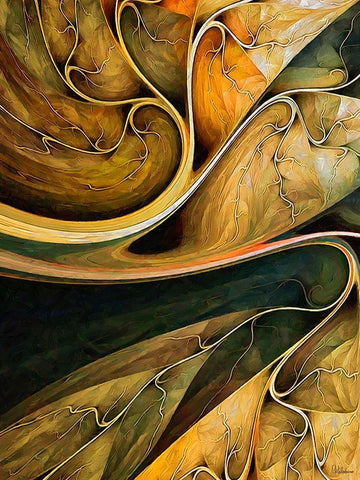 Abstract Waves VI Black Ornate Wood Framed Art Print with Double Matting by Medeiros, Celito