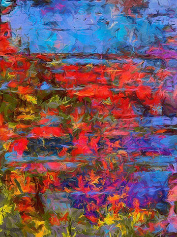 Red , Blue and Yellow White Modern Wood Framed Art Print with Double Matting by Medeiros, Celito