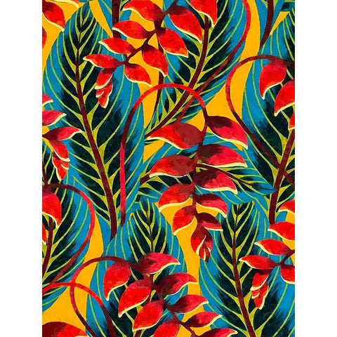 Tropical Leaves IV Black Modern Wood Framed Art Print with Double Matting by Medeiros, Celito