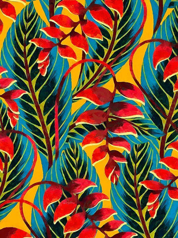 Tropical Leaves IV White Modern Wood Framed Art Print with Double Matting by Medeiros, Celito