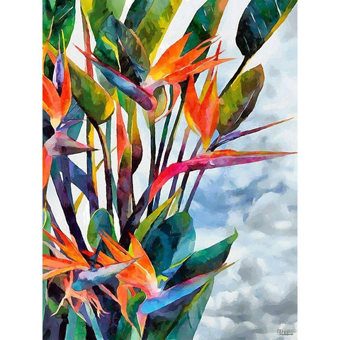 Tropical Leaves V Gold Ornate Wood Framed Art Print with Double Matting by Medeiros, Celito