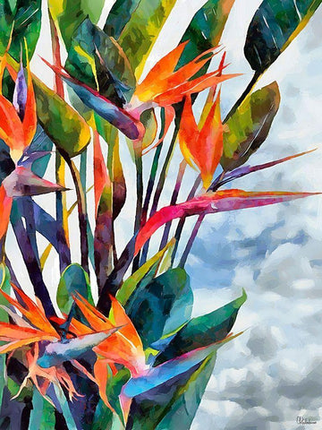 Tropical Leaves V White Modern Wood Framed Art Print with Double Matting by Medeiros, Celito