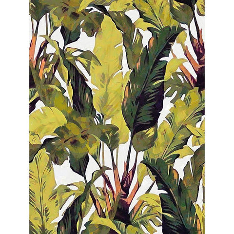 Tropical Leaves VI Black Modern Wood Framed Art Print by Medeiros, Celito