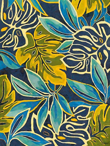 Tropical Leaves VIII White Modern Wood Framed Art Print with Double Matting by Medeiros, Celito