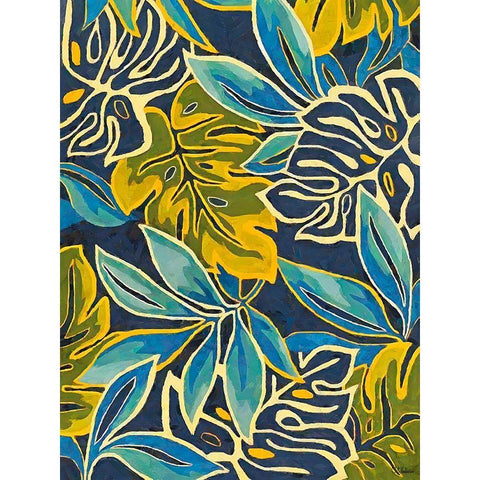Tropical Leaves VIII Black Modern Wood Framed Art Print with Double Matting by Medeiros, Celito