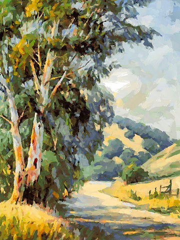 Country Way White Modern Wood Framed Art Print with Double Matting by Medeiros, Celito