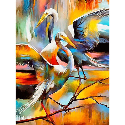 Fly Flamingo II Black Modern Wood Framed Art Print with Double Matting by Medeiros, Celito