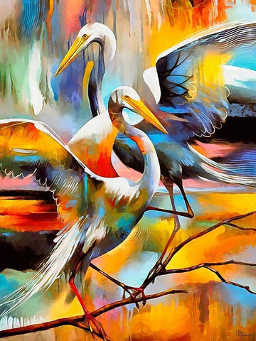 Fly Flamingo II Black Ornate Wood Framed Art Print with Double Matting by Medeiros, Celito