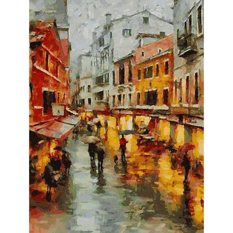 City Life III White Modern Wood Framed Art Print by Medeiros, Celito