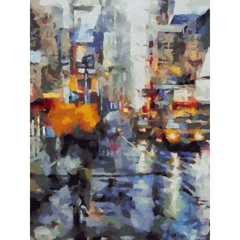 City Life VI Black Modern Wood Framed Art Print with Double Matting by Medeiros, Celito