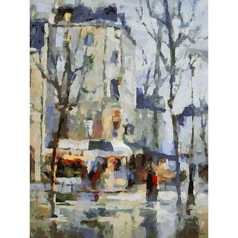 City Life VII White Modern Wood Framed Art Print by Medeiros, Celito