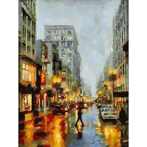 City Life VIII Black Modern Wood Framed Art Print with Double Matting by Medeiros, Celito