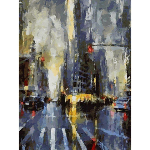 City Life XII White Modern Wood Framed Art Print by Medeiros, Celito